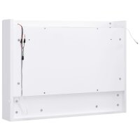 vidaXL LED-Bad-Spiegelschrank Wei&szlig; 80x15x60 cm MDF