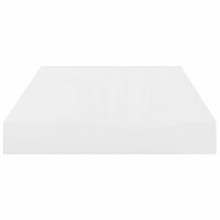 vidaXL Schwebendes Wandregal Hochglanz-Wei&szlig; 40x23x3,8 cm MDF