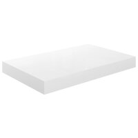 vidaXL Schwebende Wandregale 2 Stk. Hochglanz-Wei&szlig; 40x23x3,8cm MDF