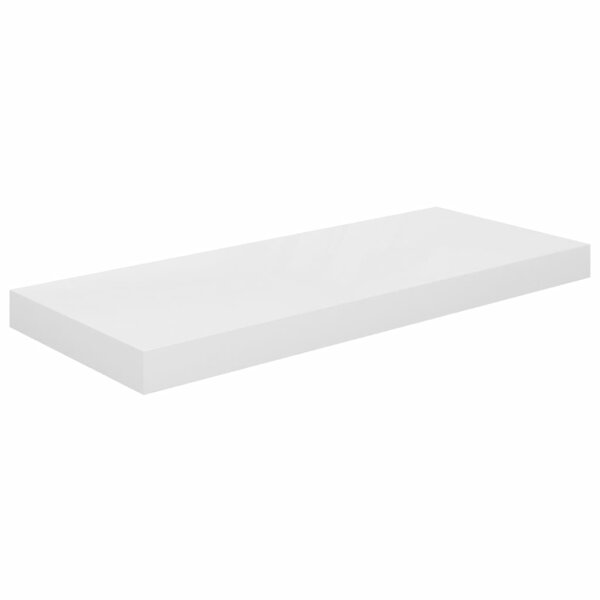 vidaXL Schwebendes Wandregal Hochglanz-Wei&szlig; 60x23,5x3,8 cm MDF