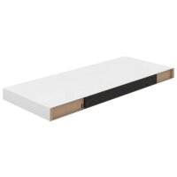 vidaXL Schwebende Wandregale 2 Stk. Hochglanz-Wei&szlig; 60x23,5x3,8cm MDF