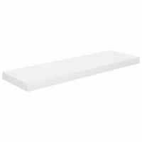 vidaXL Schwebende Wandregale 2 Stk. Hochglanz-Wei&szlig; 80x23,5x3,8cm MDF