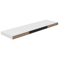 vidaXL Schwebendes Wandregal Hochglanz-Wei&szlig; 90x23,5x3,8 cm MDF