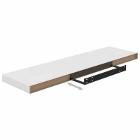 vidaXL Schwebendes Wandregal Hochglanz-Wei&szlig; 90x23,5x3,8 cm MDF