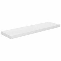 vidaXL Schwebende Wandregale 2 Stk. Hochglanz-Wei&szlig; 90x23,5x3,8cm MDF