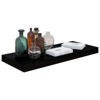 vidaXL Schwebendes Wandregal Hochglanz-Schwarz 60x23,5x3,8 cm MDF