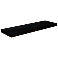 vidaXL Wandregale Schwebend 2 Stk. Hochglanz-Schwarz 80x23,5x3,8cm MDF