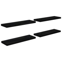 vidaXL Wandregale Schwebend 4 Stk. Hochglanz-Schwarz 80x23,5x3,8cm MDF