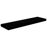 vidaXL Wandregale Schwebend 2 Stk. Hochglanz-Schwarz 90x23,5x3,8cm MDF