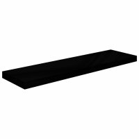 vidaXL Wandregale Schwebend 4 Stk. Hochglanz-Schwarz 90x23,5x3,8cm MDF