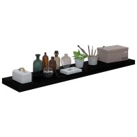 vidaXL Schwebendes Wandregal Hochglanz-Schwarz 120x23,5x3,8 cm MDF