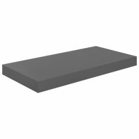 vidaXL Schwebendes Wandregal Hochglanz-Grau 50x23x3,8 cm MDF