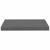 vidaXL Schwebendes Wandregal Hochglanz-Grau 50x23x3,8 cm MDF