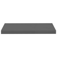 vidaXL Schwebendes Wandregal Hochglanz-Grau 60x23,5x3,8 cm MDF