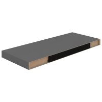 vidaXL Schwebendes Wandregal Hochglanz-Grau 60x23,5x3,8 cm MDF