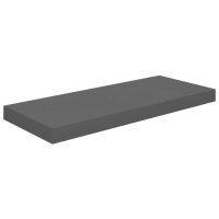 vidaXL Schwebende Wandregale 2 Stk. Hochglanz-Grau 60x23,5x3,8cm MDF