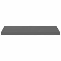 vidaXL Schwebendes Wandregal Hochglanz-Grau 80x23,5x3,8 cm MDF