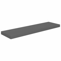 vidaXL Schwebende Wandregale 2 Stk. Hochglanz-Grau 90x23,5x3,8cm MDF