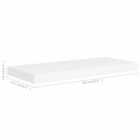 vidaXL Schwebende Wandregale 4 Stk. Wei&szlig; 60x23,5x3,8cm MDF