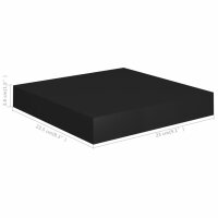 vidaXL Schwebende Wandregale 2 Stk. Schwarz 23x23,5x3,8cm MDF