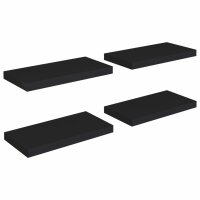 vidaXL Schwebende Wandregale 4 Stk. Schwarz 50x23x3,8cm MDF