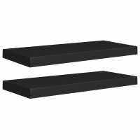 vidaXL Wandregale Schwebend 2 Stk. Schwarz 60x23,5x3,8cm MDF