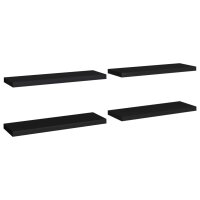 vidaXL Schweberegale 4 Stk. Schwarz 80x23,5x3,8 cm MDF