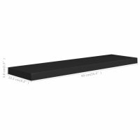 vidaXL Schwebende Wandregale 2 Stk. Schwarz 90x23,5x3,8 cm MDF