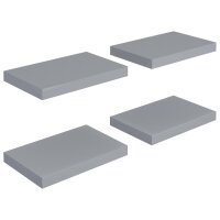 vidaXL Schwebende Wandregale 4 Stk. Grau 40x23x3,8cm MDF