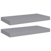 vidaXL Schwebende Wandregale 2 Stk. Grau 50x23x3,8cm MDF