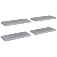 vidaXL Schwebende Wandregale 4 Stk. Grau 60x23,5x3,8cm MDF