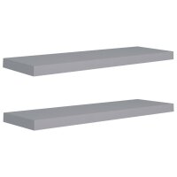 vidaXL Schweberegale 2 Stk. Grau 80x23,5x3,8 cm MDF