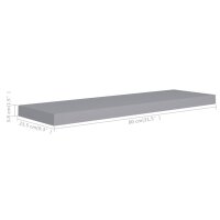 vidaXL Schweberegale 4 Stk. Grau 80x23,5x3,8 cm MDF