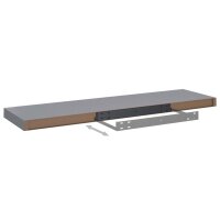 vidaXL Schwebende Wandregale 2 Stk. Grau 90x23,5x3,8cm MDF