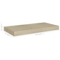 vidaXL Schwebende Wandregale 2 Stk. Eichefarben 50x23x3,8cm MDF