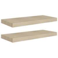 vidaXL Schwebende Wandregale 2 Stk. Eichefarben 60x23,5x3,8cm MDF