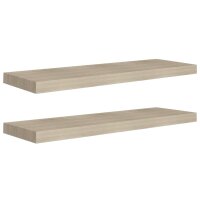 vidaXL Schweberegale 2 Stk. Eiche-Optik 80x23,5x3,8 cm MDF