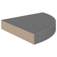 vidaXL Eck-Schweberegale 4 Stk. Hochglanz-Grau 25x25x3,8 cm MDF