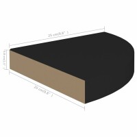 vidaXL Eck-Schweberegale 4 Stk. Schwarz 25x25x3,8 cm MDF