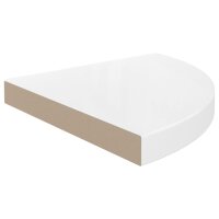 vidaXL Eck-Schweberegal Hochglanz-Wei&szlig; 35x35x3,8 cm MDF