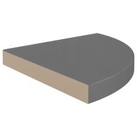 vidaXL Eck-Schweberegal Hochglanz-Grau 35x35x3,8 cm MDF