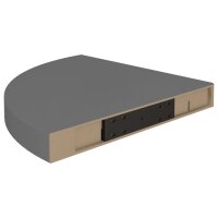 vidaXL Eck-Schweberegal Hochglanz-Grau 35x35x3,8 cm MDF