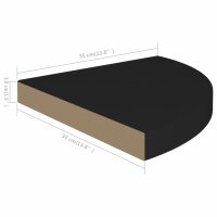 vidaXL Eck-Schweberegale 4 Stk. Schwarz 35x35x3,8 cm MDF