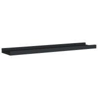 vidaXL Bilderleisten 2 Stk. Schwarz 60x9x3 cm MDF