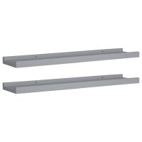 vidaXL Bilderleisten 2 Stk. Grau 60x9x3 cm MDF