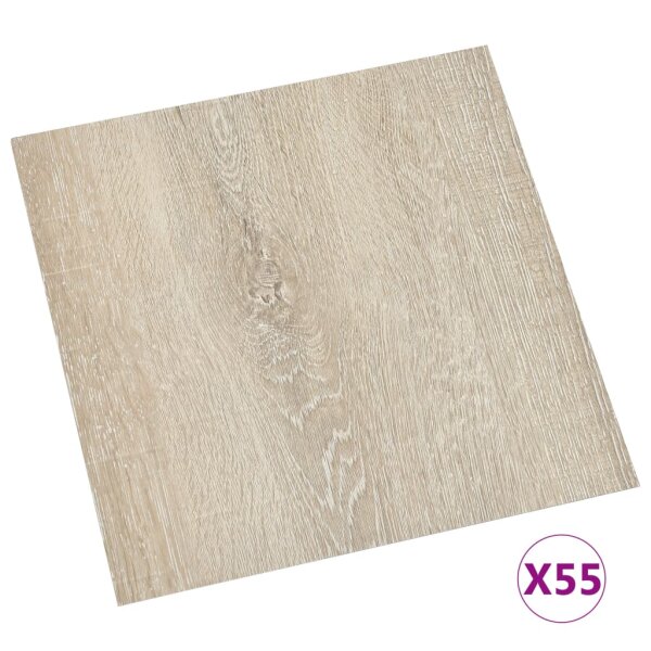 vidaXL PVC-Fliesen Selbstklebend 55 Stk. 5,11 m&sup2; Beige