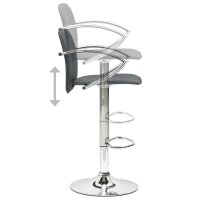 vidaXL Barhocker 2 Stk. Grau Kunstleder