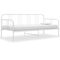 vidaXL Schlafsofa Bettgestell Wei&szlig; Metall 90x200 cm