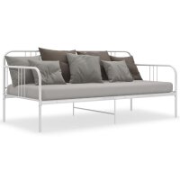 vidaXL Schlafsofa Bettgestell Wei&szlig; Metall 90x200 cm