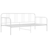 vidaXL Schlafsofa Bettgestell Wei&szlig; Metall 90x200 cm